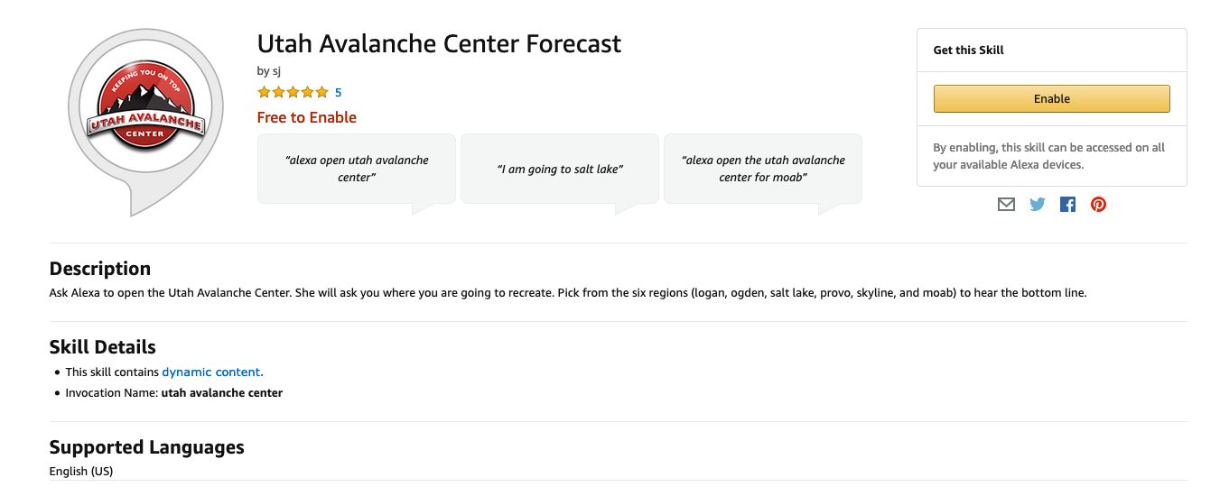 Utah Avalanche Center Forecast