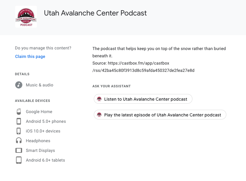 Utah Avalanche Center Podcast